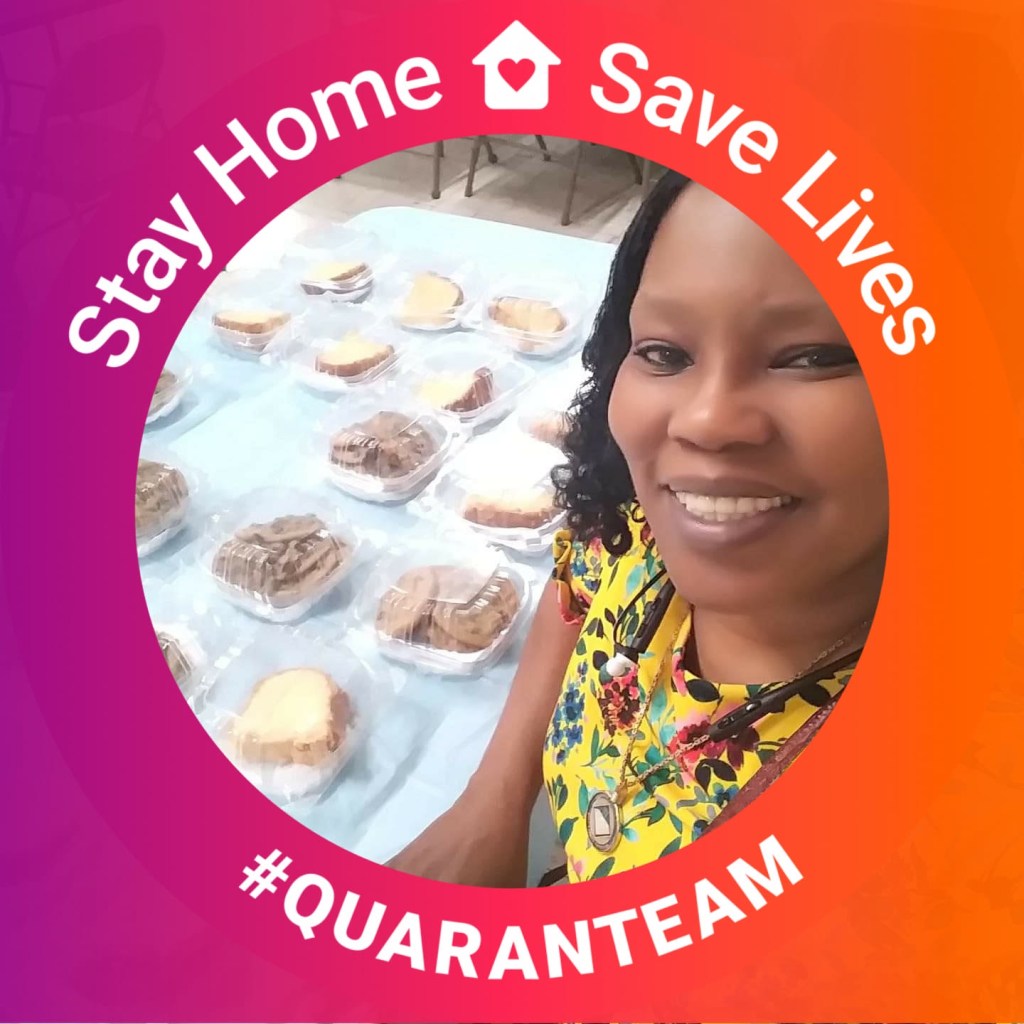 trina the founder, smiling, food she prepared for the homeless